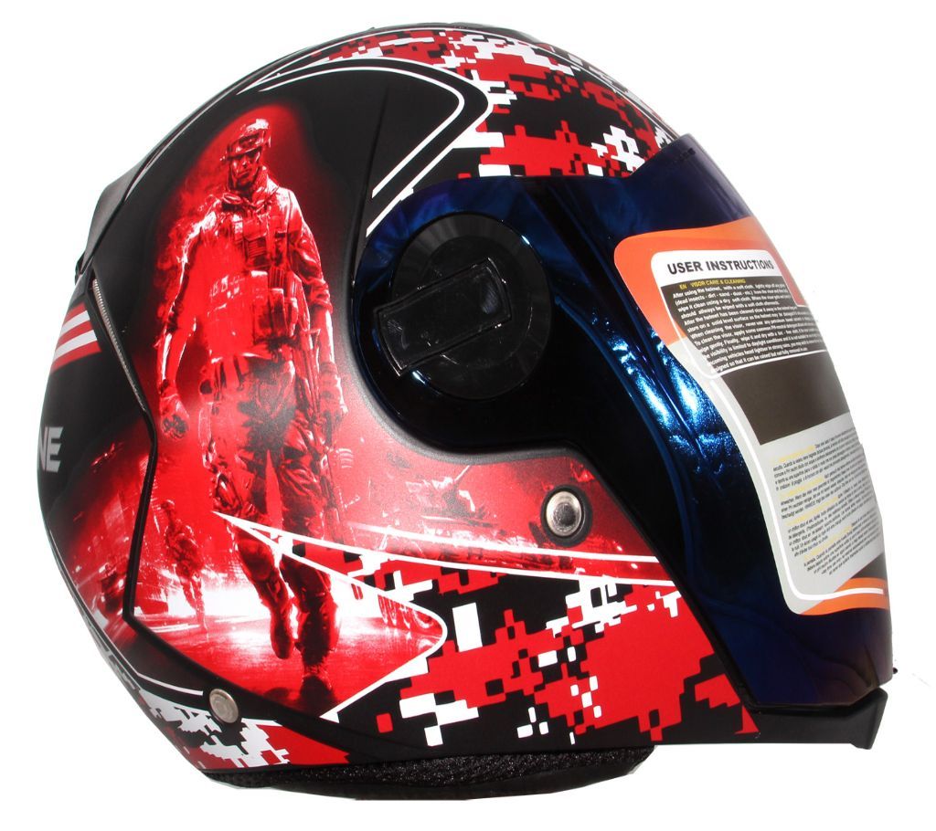 Steelbird SBA-2 MARINE Full Face Helmet- Black & Red