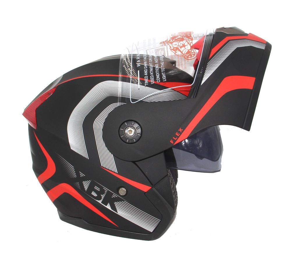 XBK-963 Full Face Flip up  Helmet  - Matt Black Red