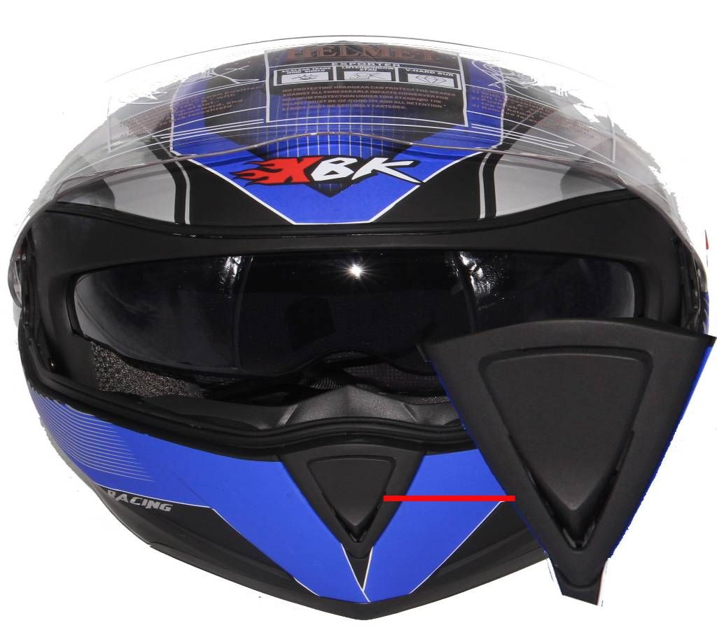 XBK-961 Full Face Flip up  Helmet for Men -Black Blue 
