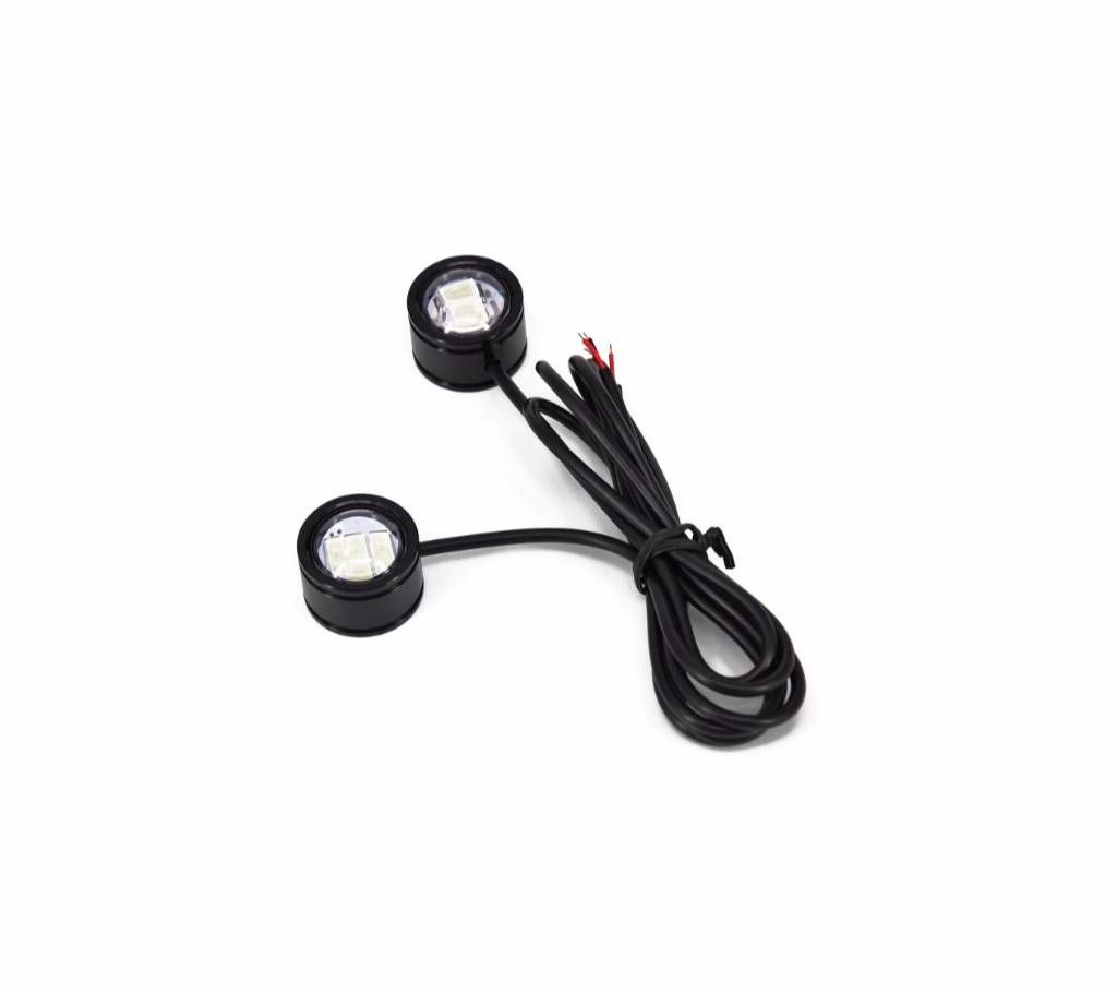 1 pair Motorcycle 3 Smd Led White Headlight Running Spot Light