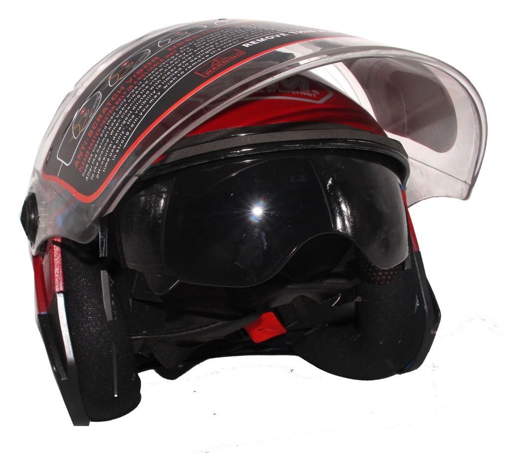 STM-603 Bike Helmet for Men and Women With Sun Glass-Red