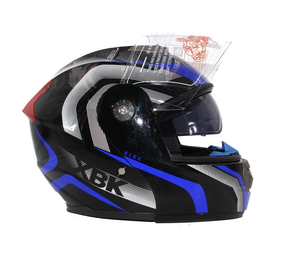 XBK-963 Full Face Flip up  Helmet  - Glossy Black Blue