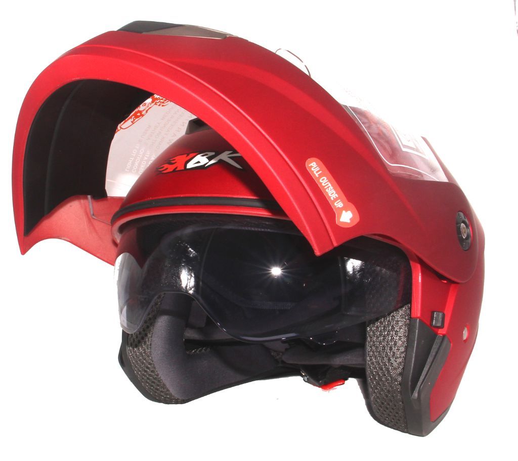 XBK-963 Full Face Flip up  Helmet for Men - Matt Red