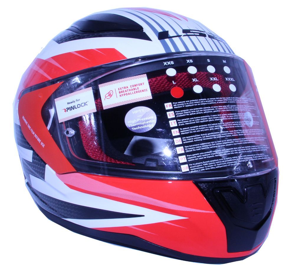 LS2 FF353 Rapid Grid White Red Helmet