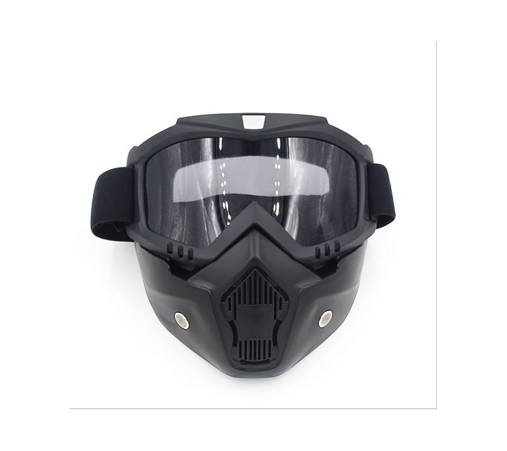 Unisex Open face Antipollution mask and glass  