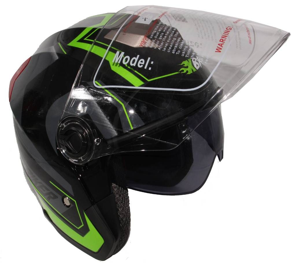XBK-603 Matt Black Graphic Helmet for Men and Women-Black Neon Yellow