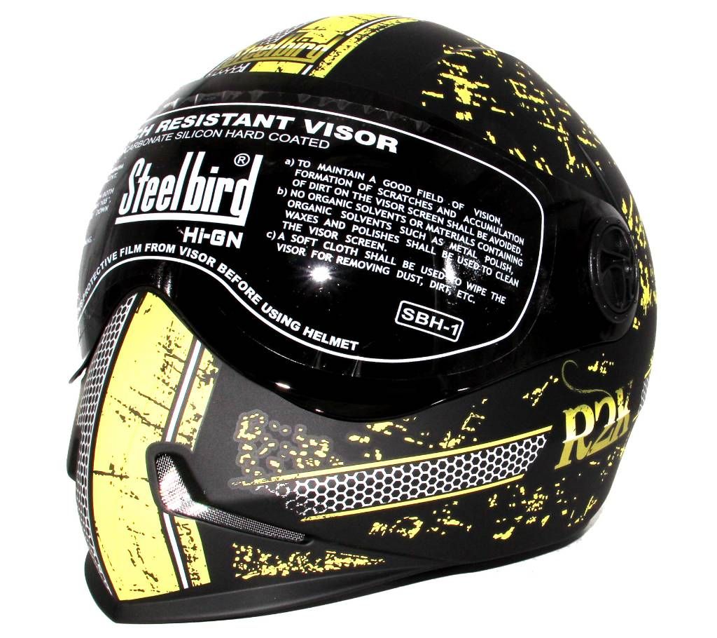 Adonis R2K- Full Face Bike Helmet for Men and Women - Black Yellow