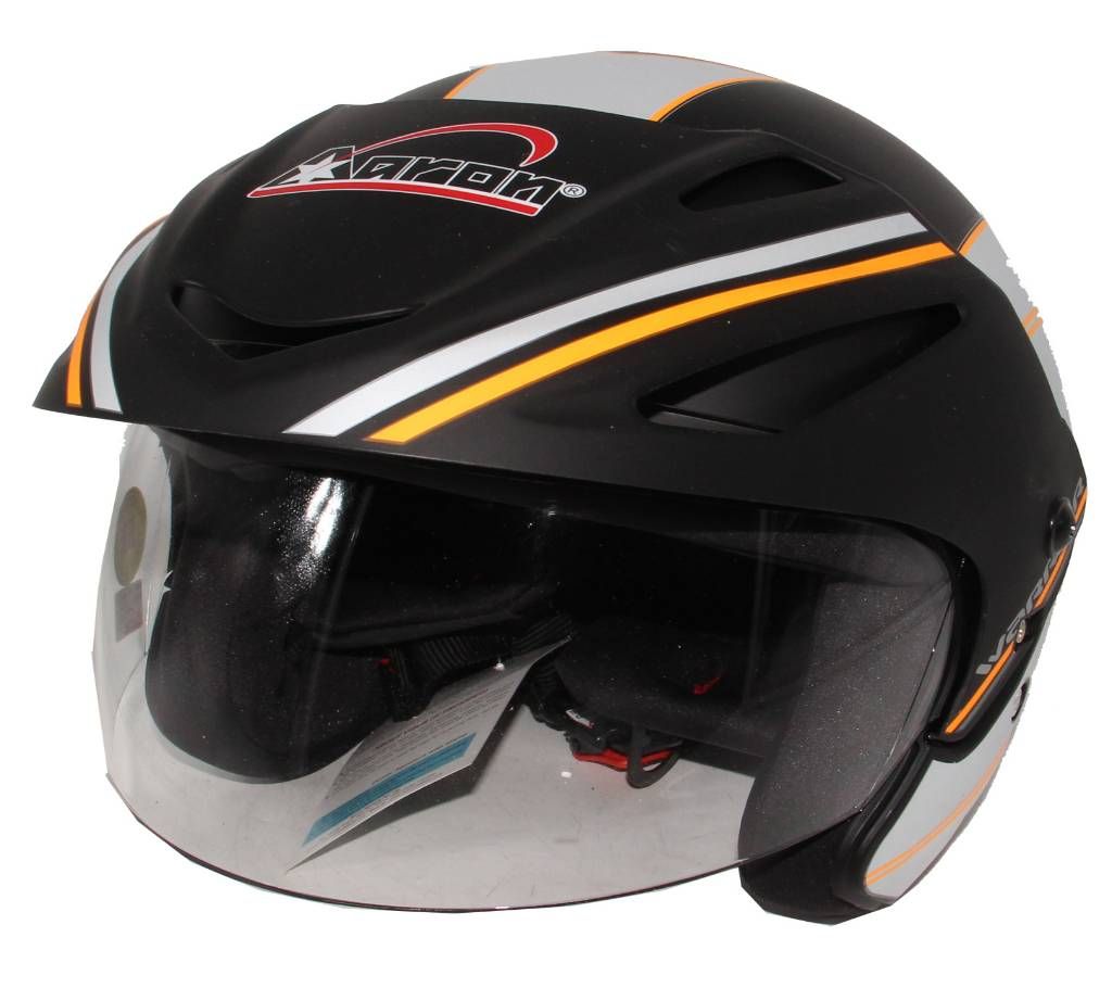 Aaron Apex Warrior Open Face Helmet Black White for Men Women