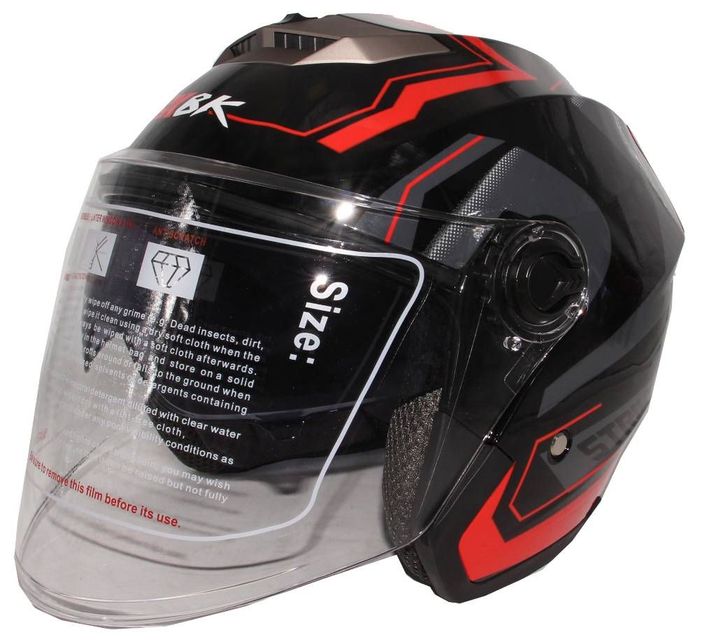 XBK-603 Matt Black Graphic Helmet for Men and Women-Black Red
