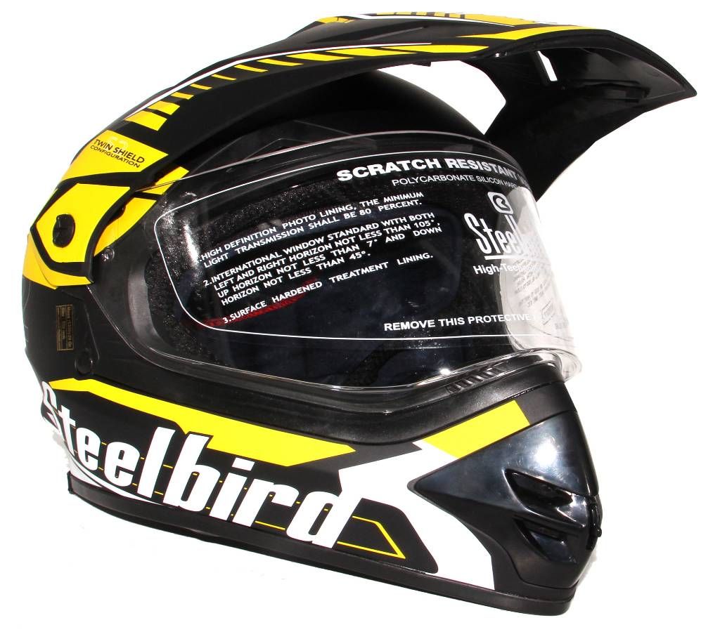 Airborne - Full Face Bike Helmet for Men - Yellow and Black