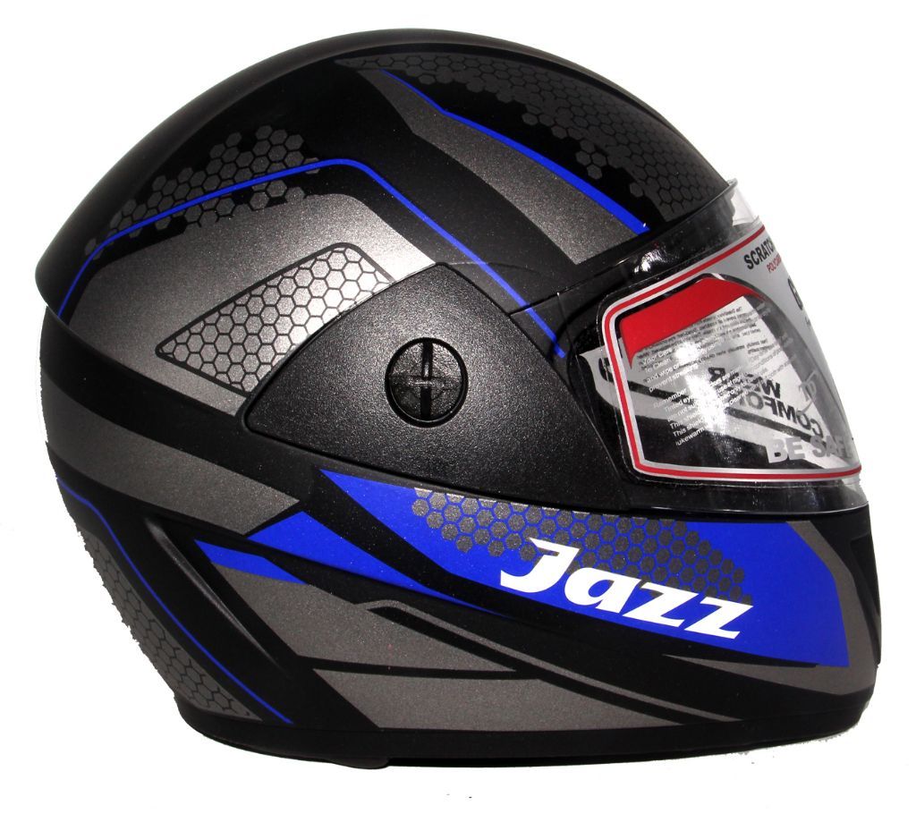 GLIDER Jazz D7 Full Face Helmet  -Matt Black Blue