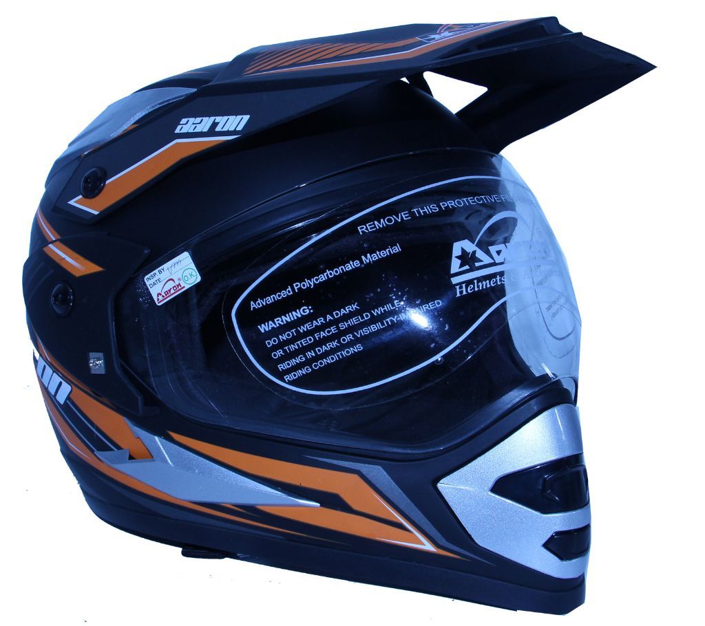 Aaron-Full Face MX-2 Decor- Matt Black+Orange Helmet