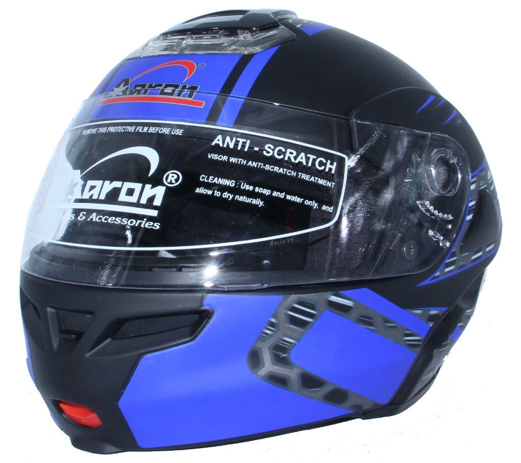 Aaron-Full Face-Hybrid  Decor- Matt Black+Blue Helmet