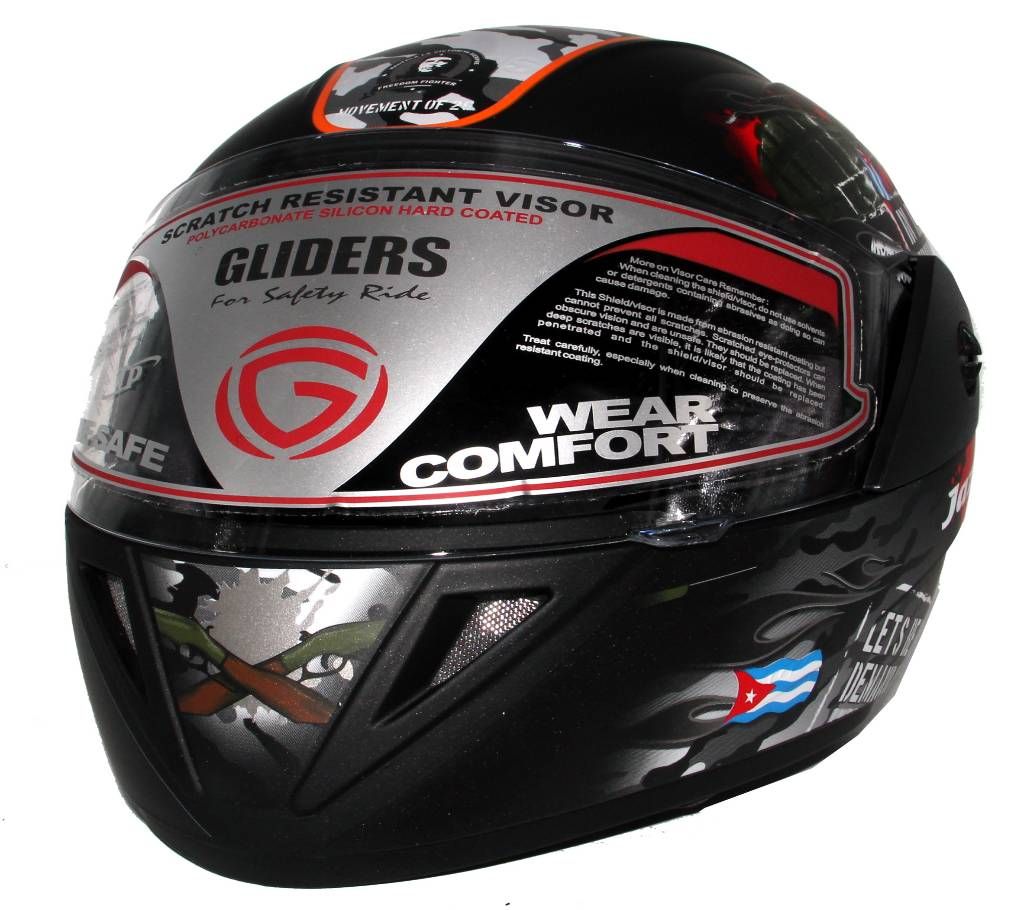 GLIDER Jazz D4 Full Face Helmet  - Matt Black Orange