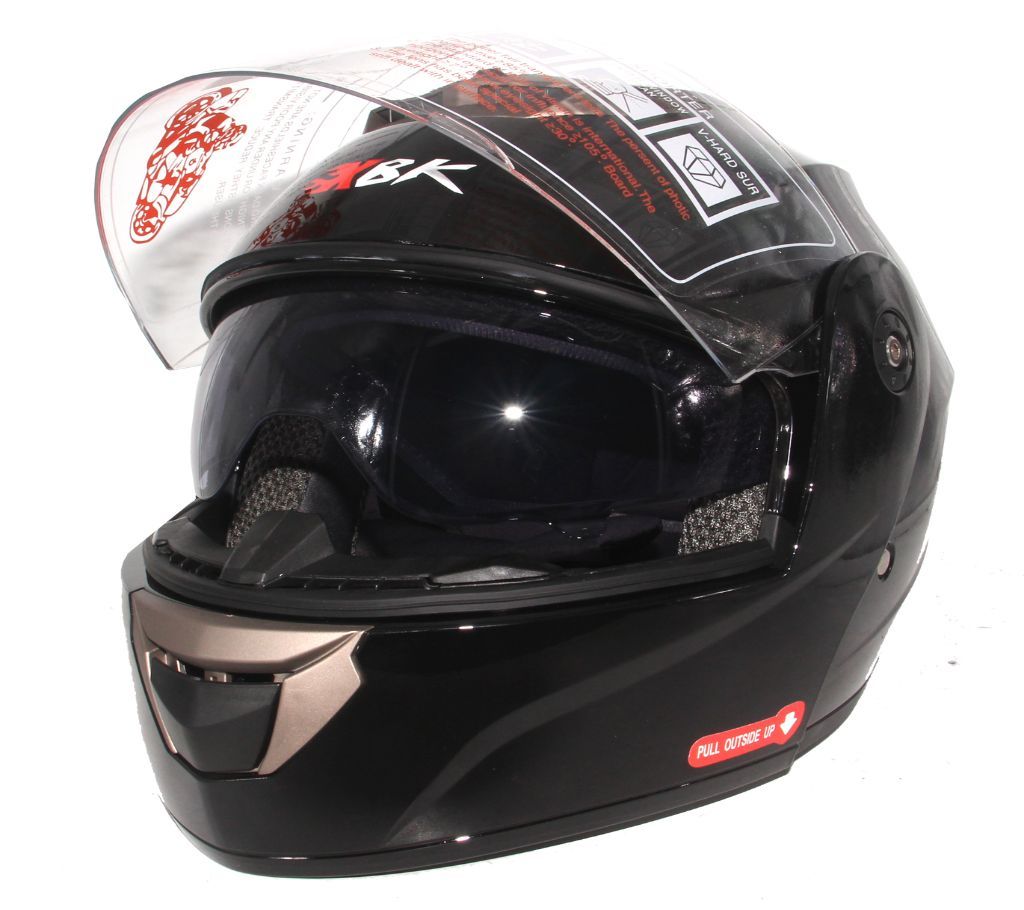 XBK-961 Full Face Flip up Helmet for Men -Glossy Black