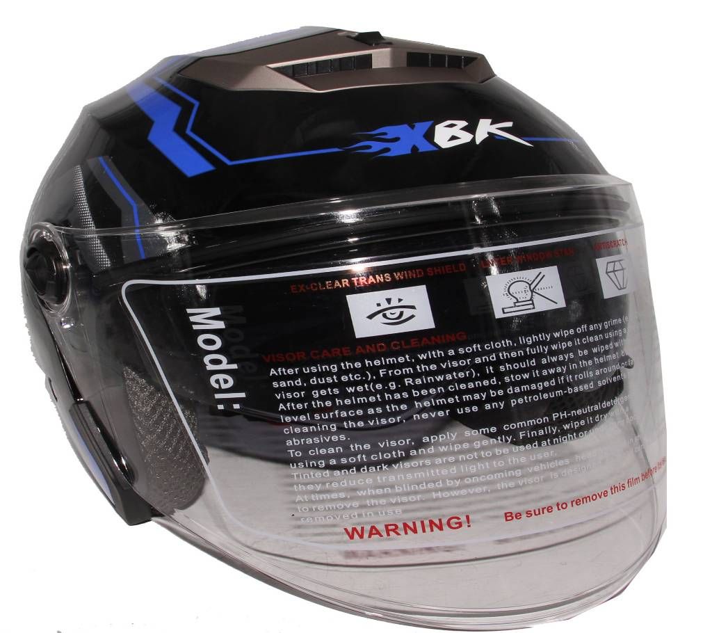 XBK-603 Matt Black Graphic Helmet for Men and Women-Black Blue