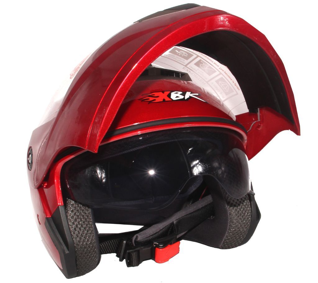 XBK-963 Full Face Flip up  Helmet for Men - Glossy Red