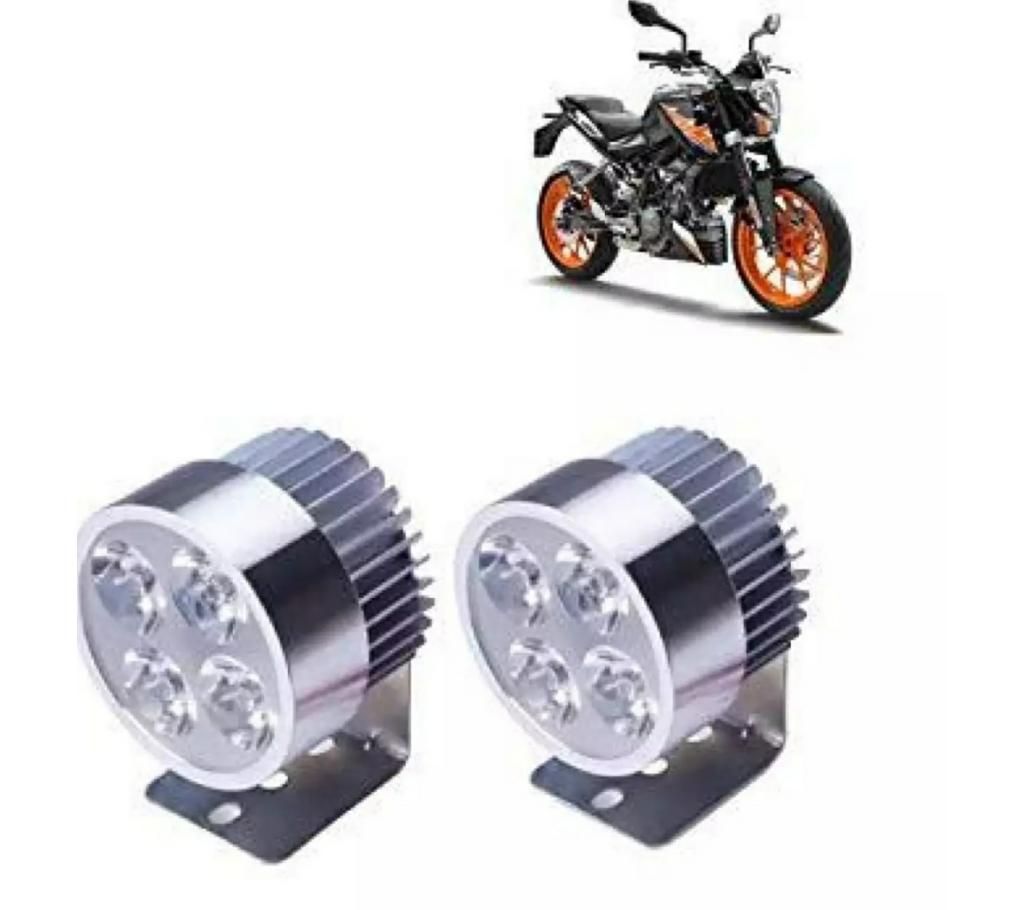 LED Fog Headlamp 4 LED Light For Bike - Motorbike - Car Spot Light 1Pcs