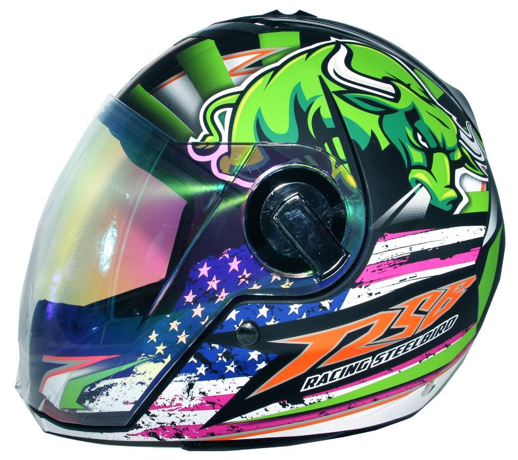 SBA-2 Horn Full Face Helmet Green with Night Vision Glass