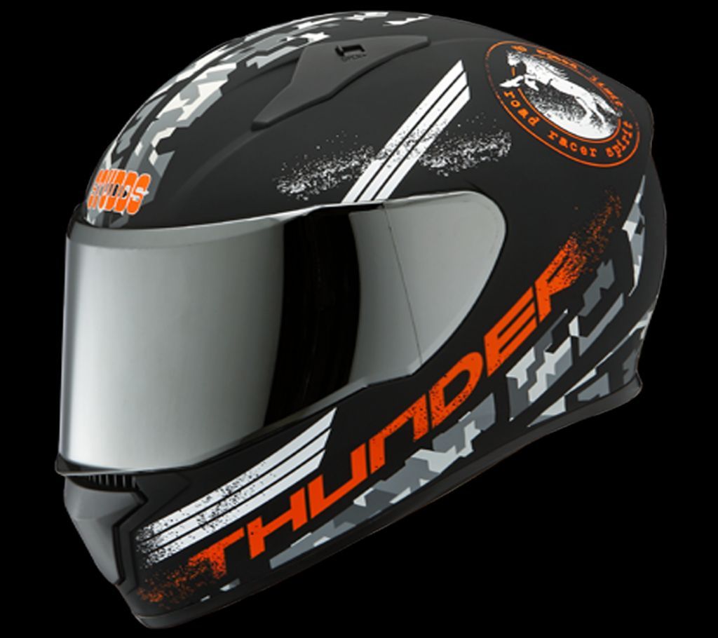 Studds Thunder D2 Decor Helmet-Orange 