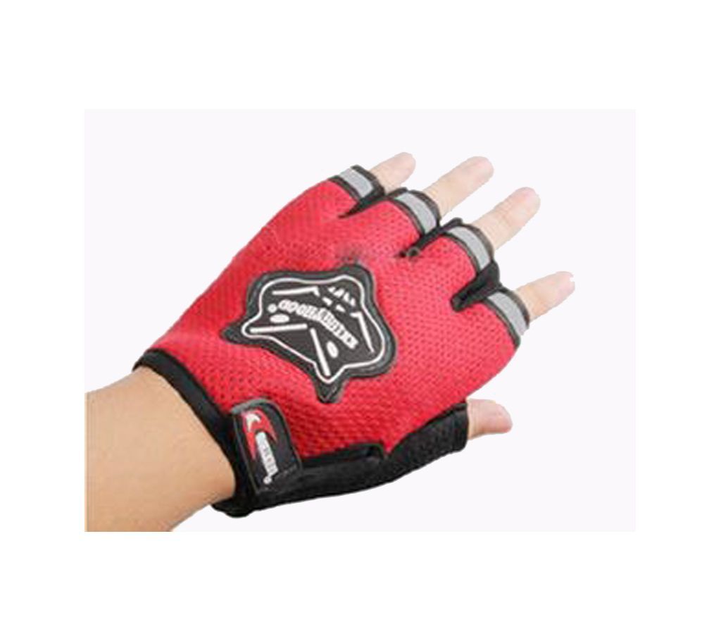 Knighthood 1 Pair Half Bike/Scooter Riding Hand Grip Gloves -Red Color (Random)