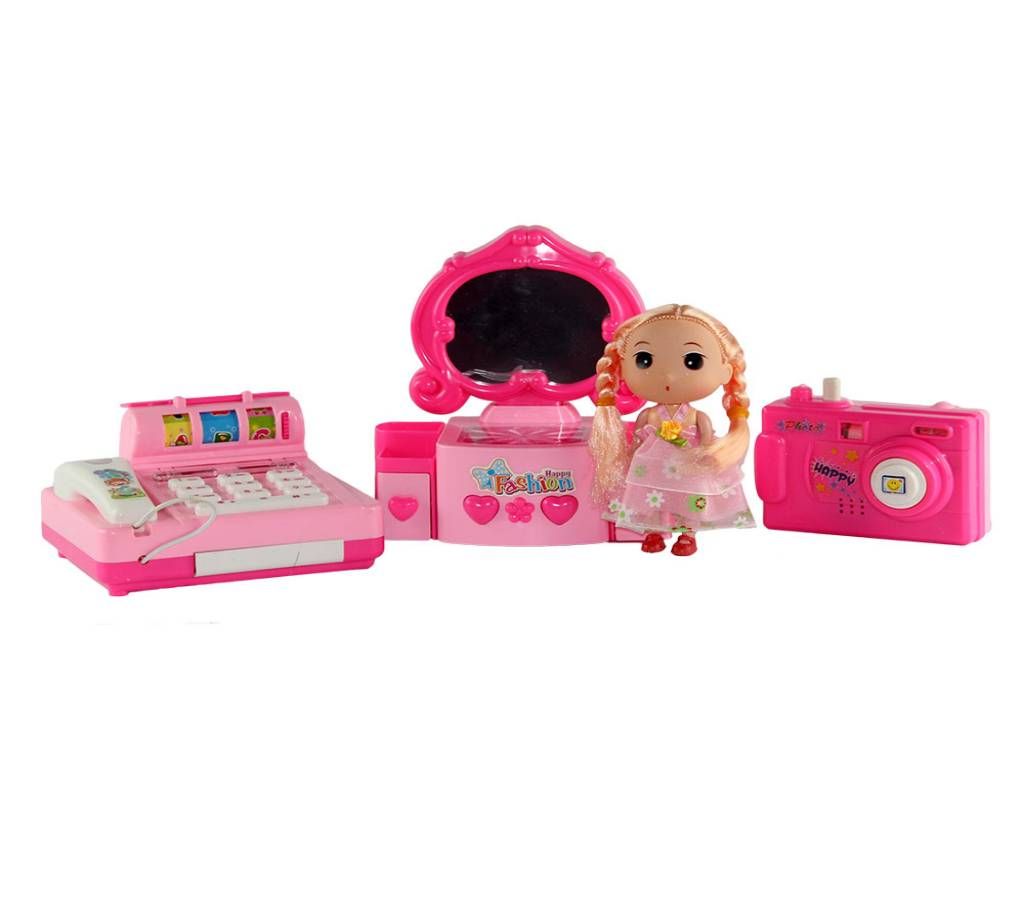 Mini Baby Battery Operated  Pink Household Set