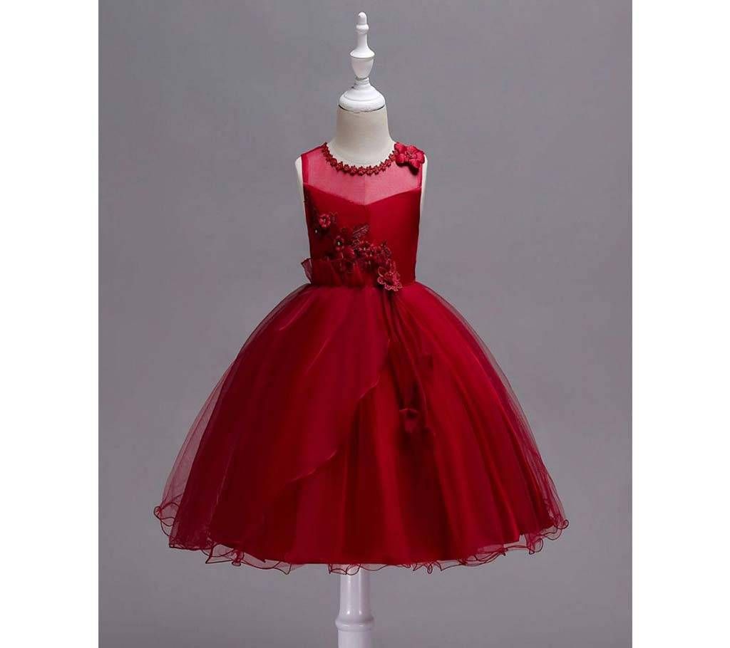Baby Party Dress Wine Red