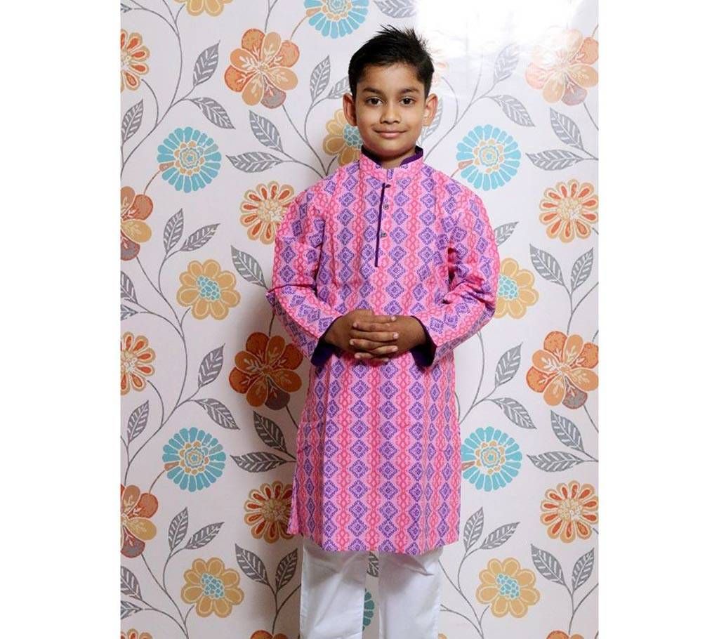 Pink all over printed Kids Panjabi and Payjama Set by Ritzy