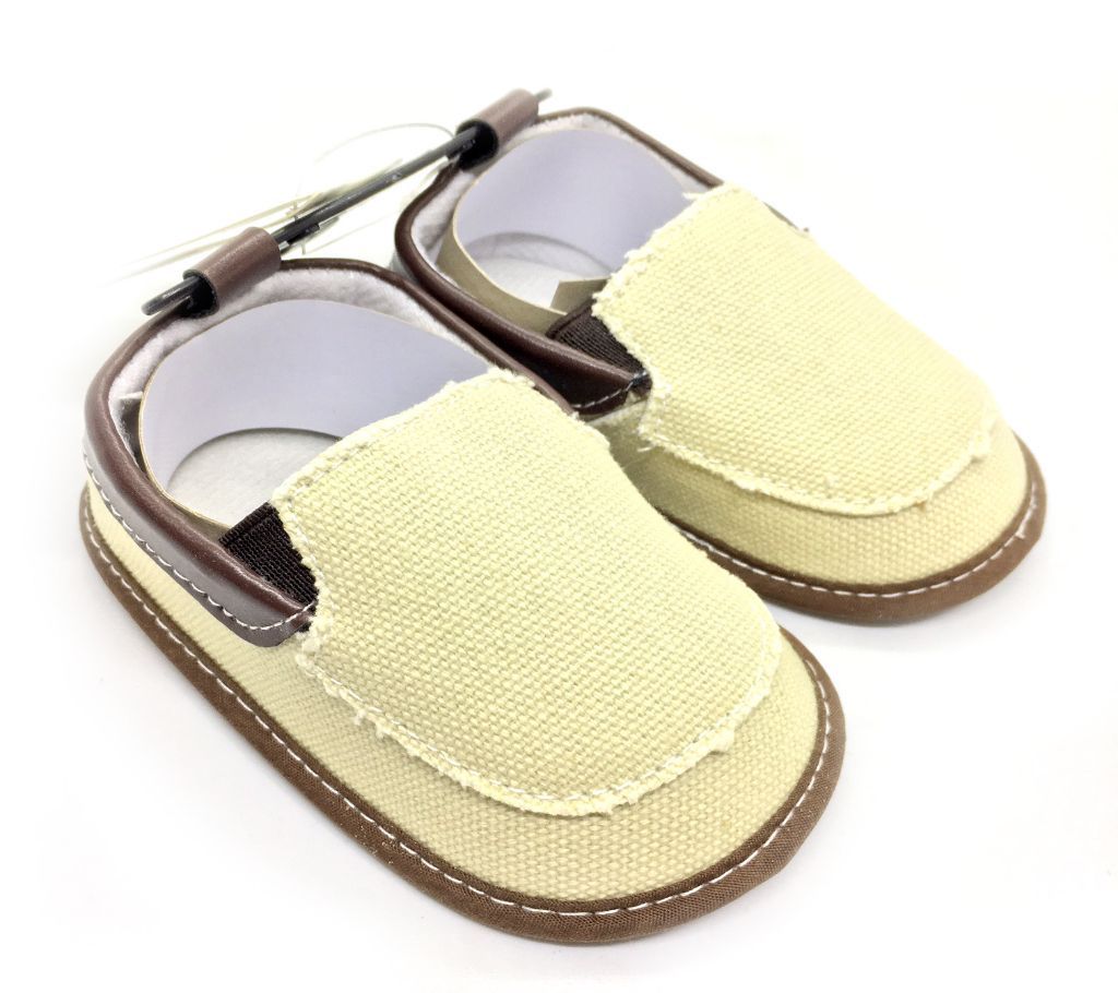 Baby Shoes, Casual Sneaker, Prewalker, Cotton Canvas, Apricot color, size 6-12m & 12-18m