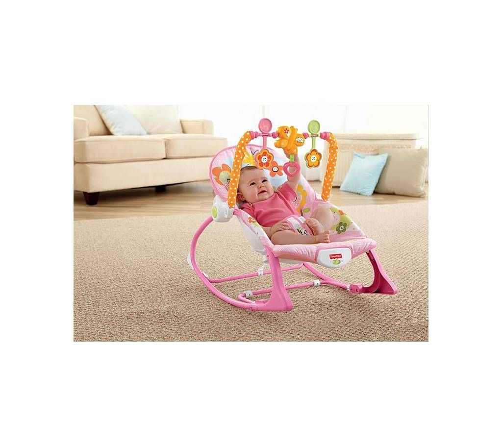 Plastic Metal Infant-to-Toddler Rocker Baby Trolley - Pink