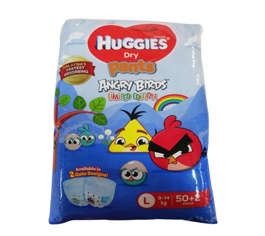 Huggies Dry Pants Angry Birds Limited Edition L (9-14 kg) - 52 Pcs