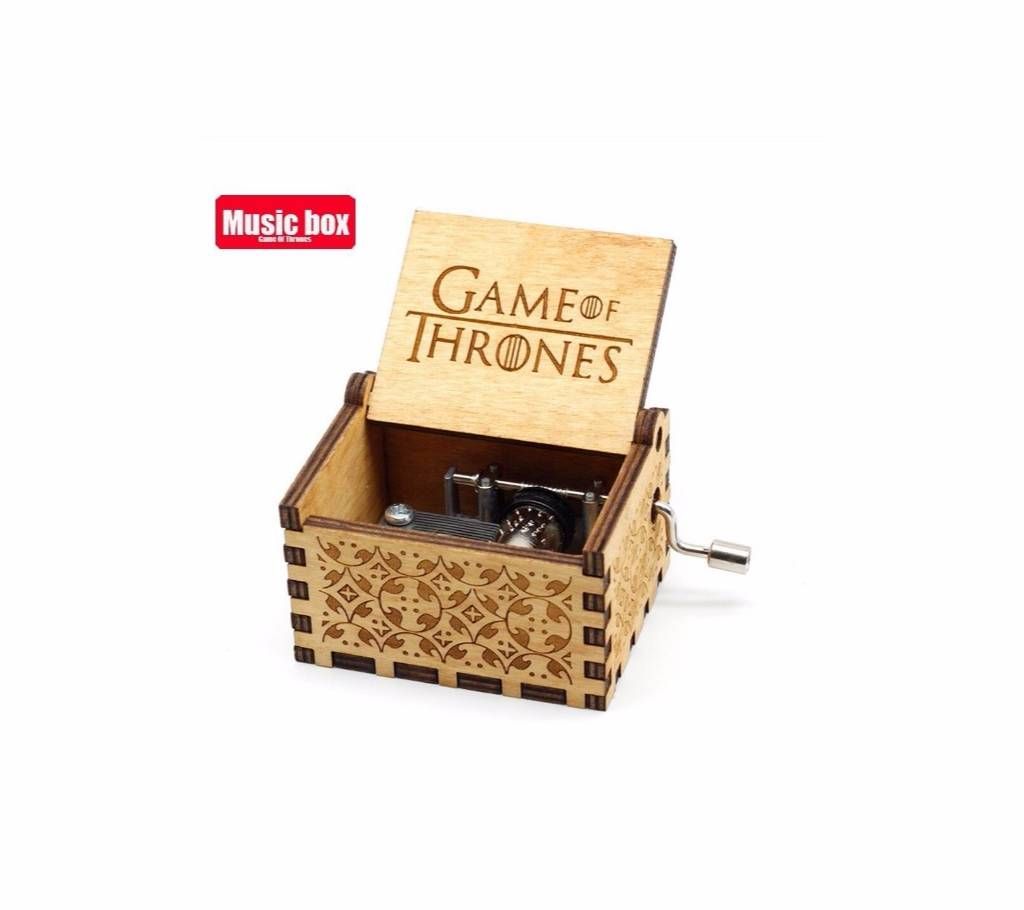 Antique Carved Wooden Game Of Thrones Music Box