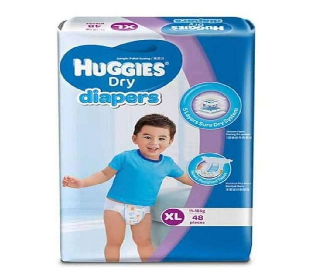 Huggies Dry Diaper - Extra Large - (11-16kg) - 48 pcs