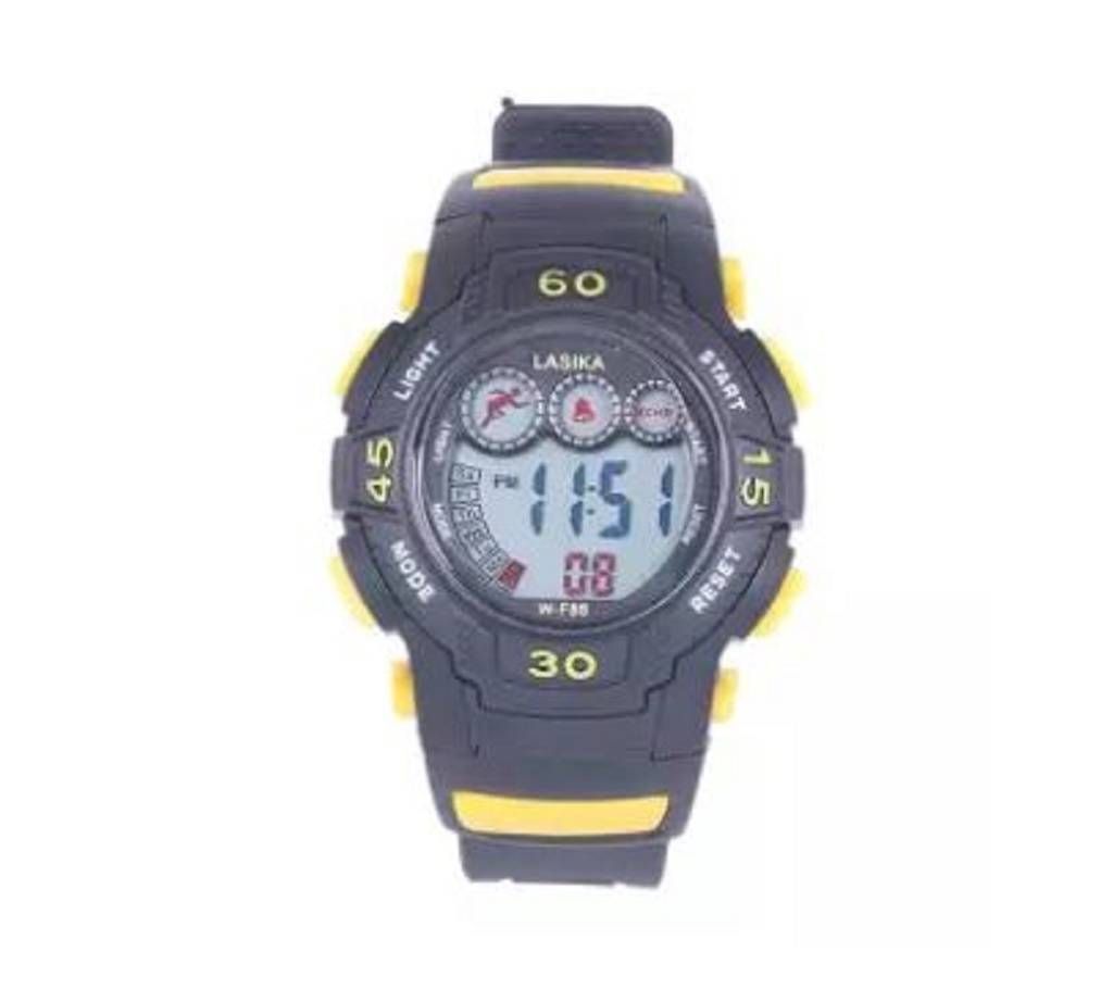 Digital Sports Watch - Black and Yellow