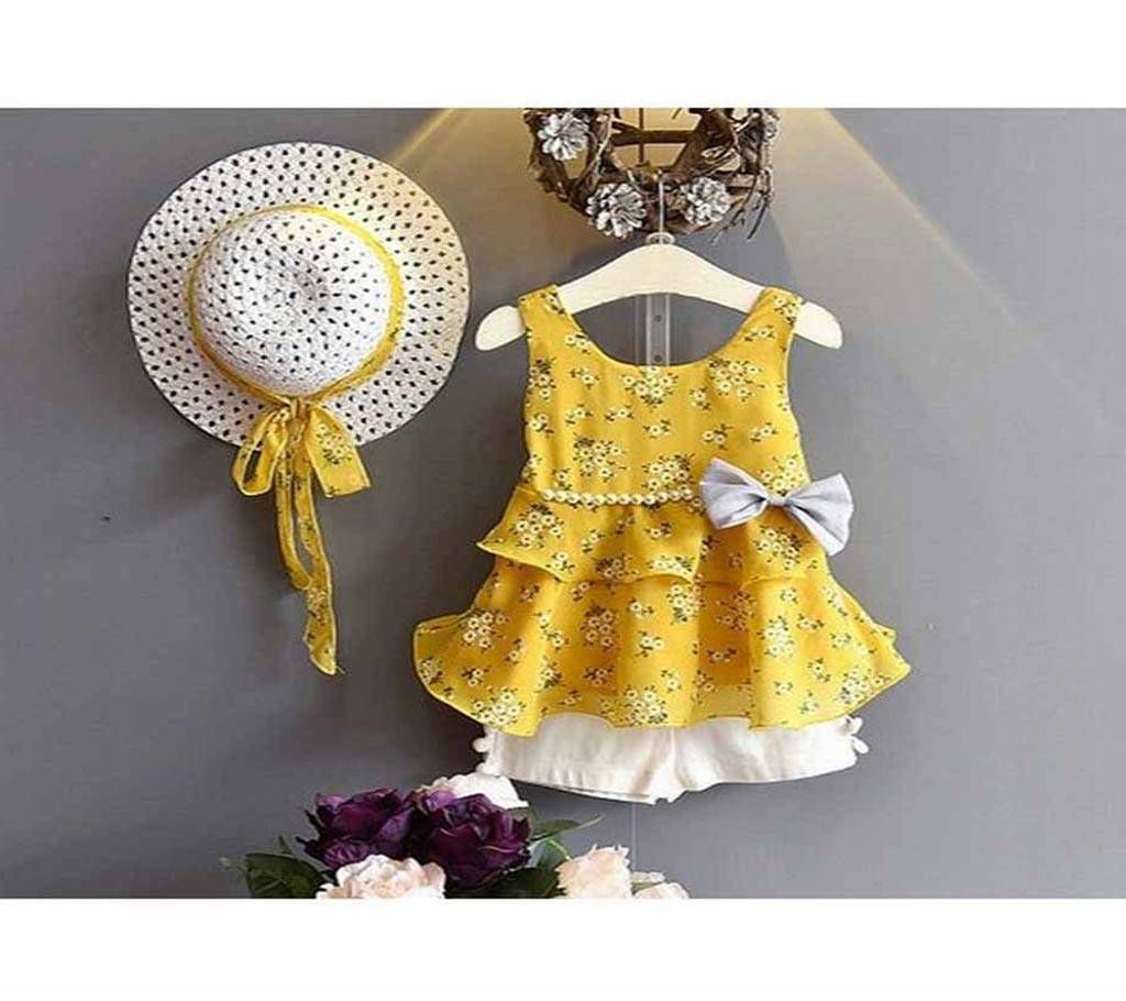 Fashionable summer Baby Clothes Coat+Shorts+Hat kids Clothing 3PCS Suit