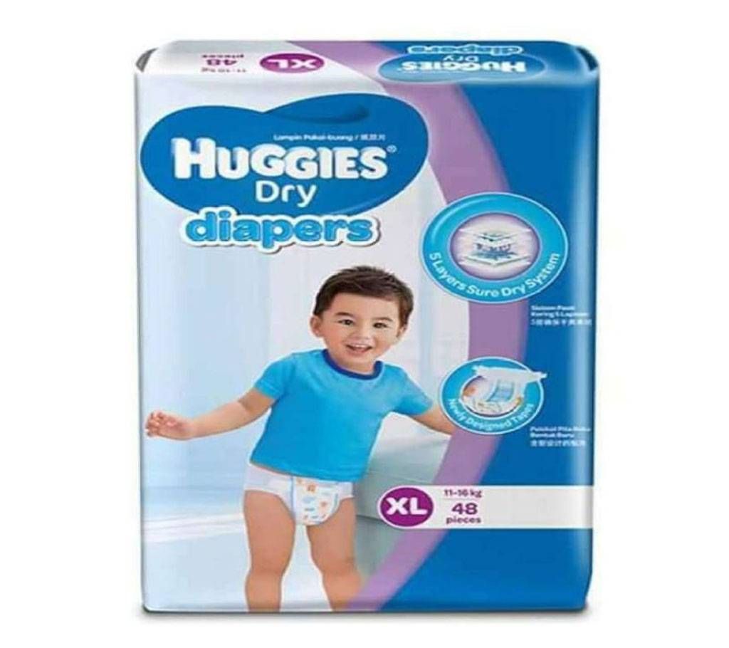Huggies Belt System Baby Dry Diaper L(9-14 kg) - 60 Pcs