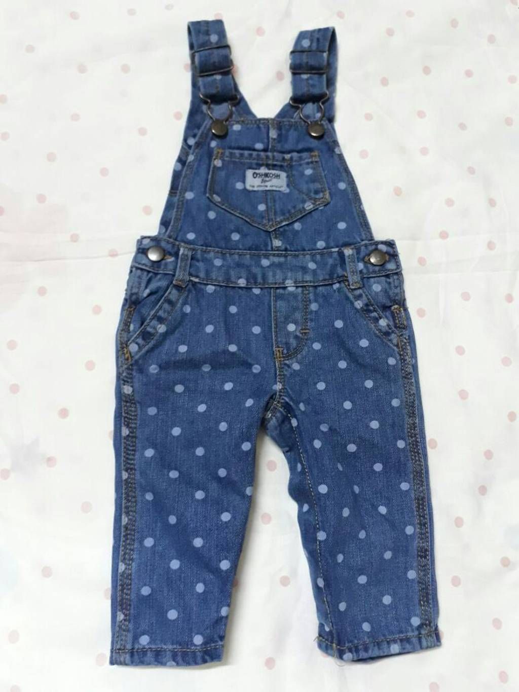 Denim Ball Print Fancy Romper For Baby Girls