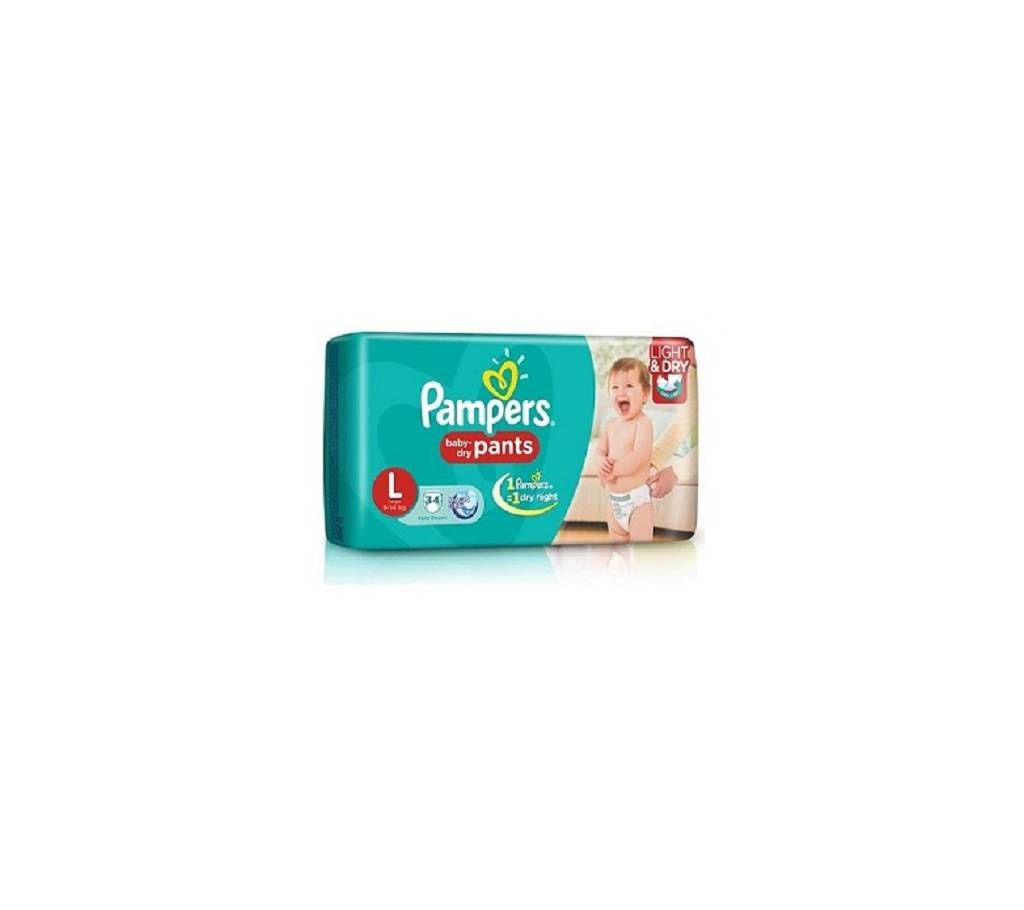Pampers Baby Dry Pants (L) 9-14kg 34Pcs Malaysia 