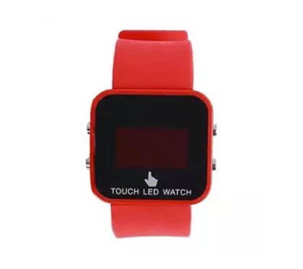 Rubber LED Digital Watch for Boys - Red