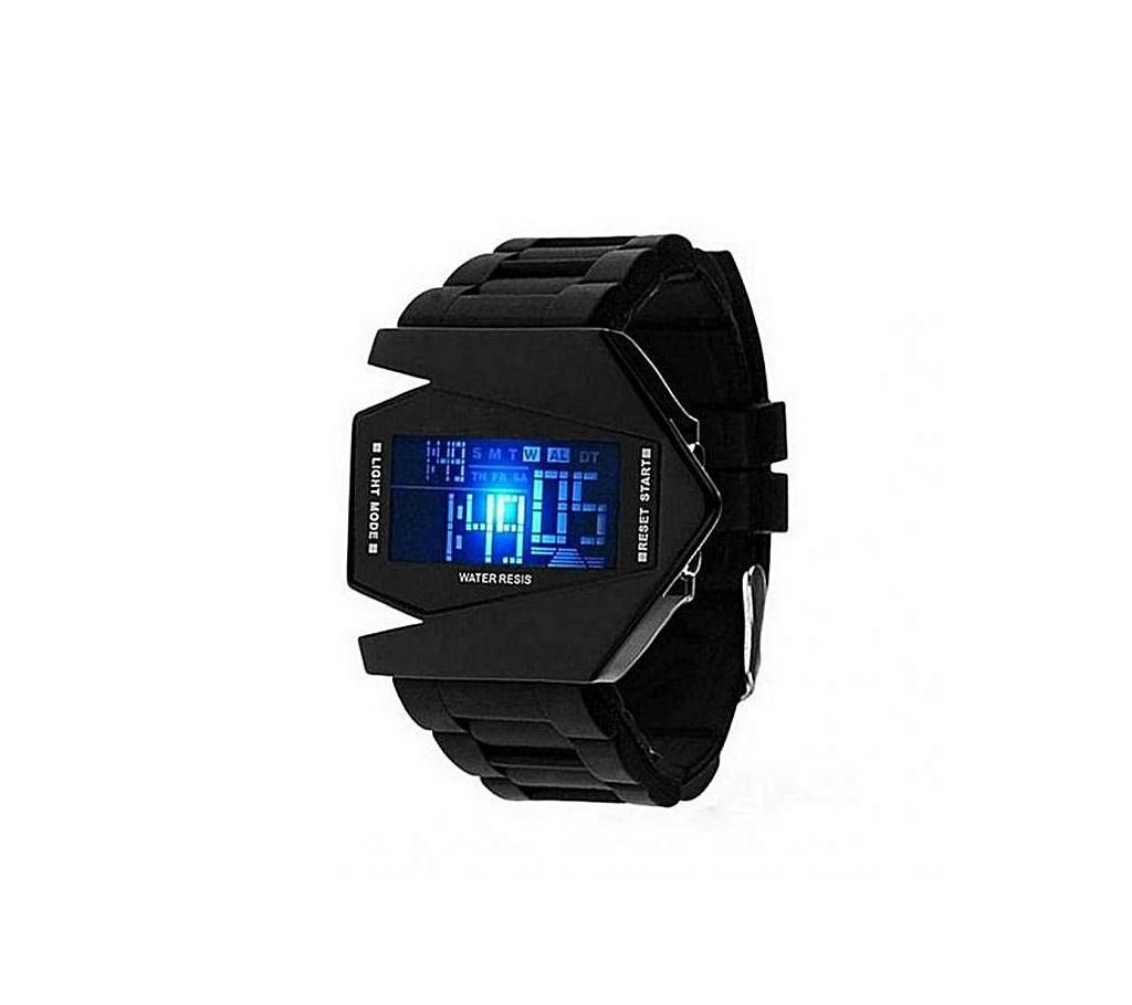 Black Stainless Steel Digital Watch for kids 
