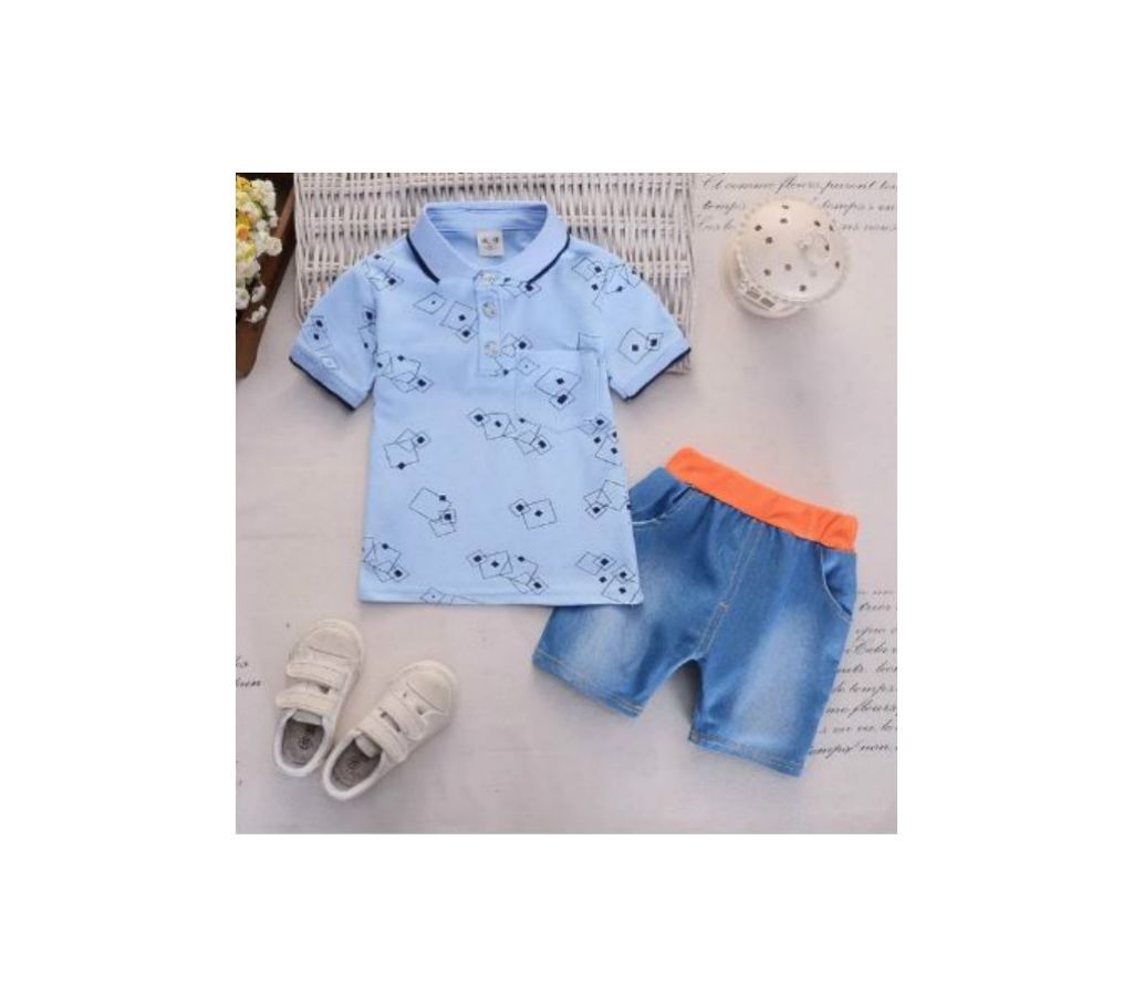 T-Shirt Set For Baby Boy - Sky Blue