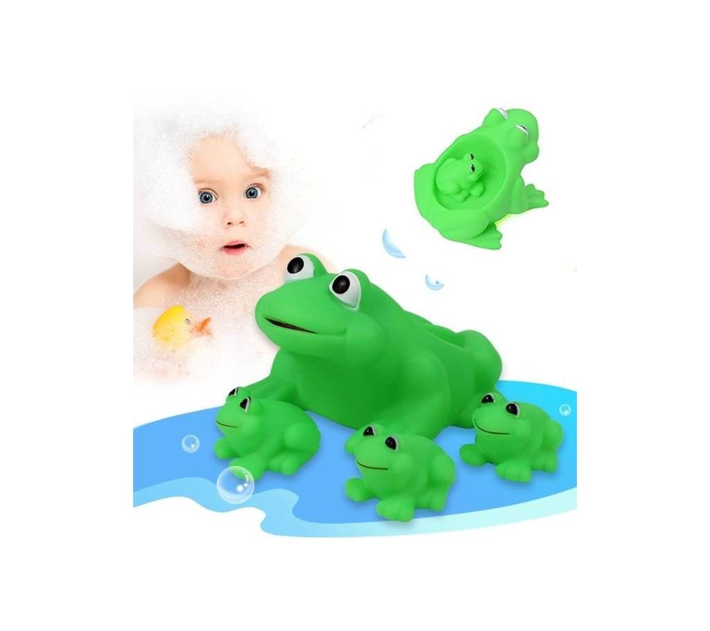 4pcs/Set Frog Shaped Bath Shower Float Squeaky Toy