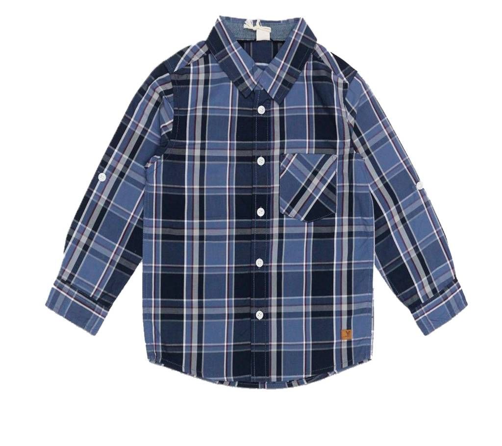 Black Check Cotton Long Slave Age Shirt