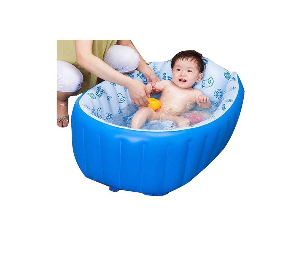 Inflatable Baby Swimming Pool With Pumper for Kids - Multi Color