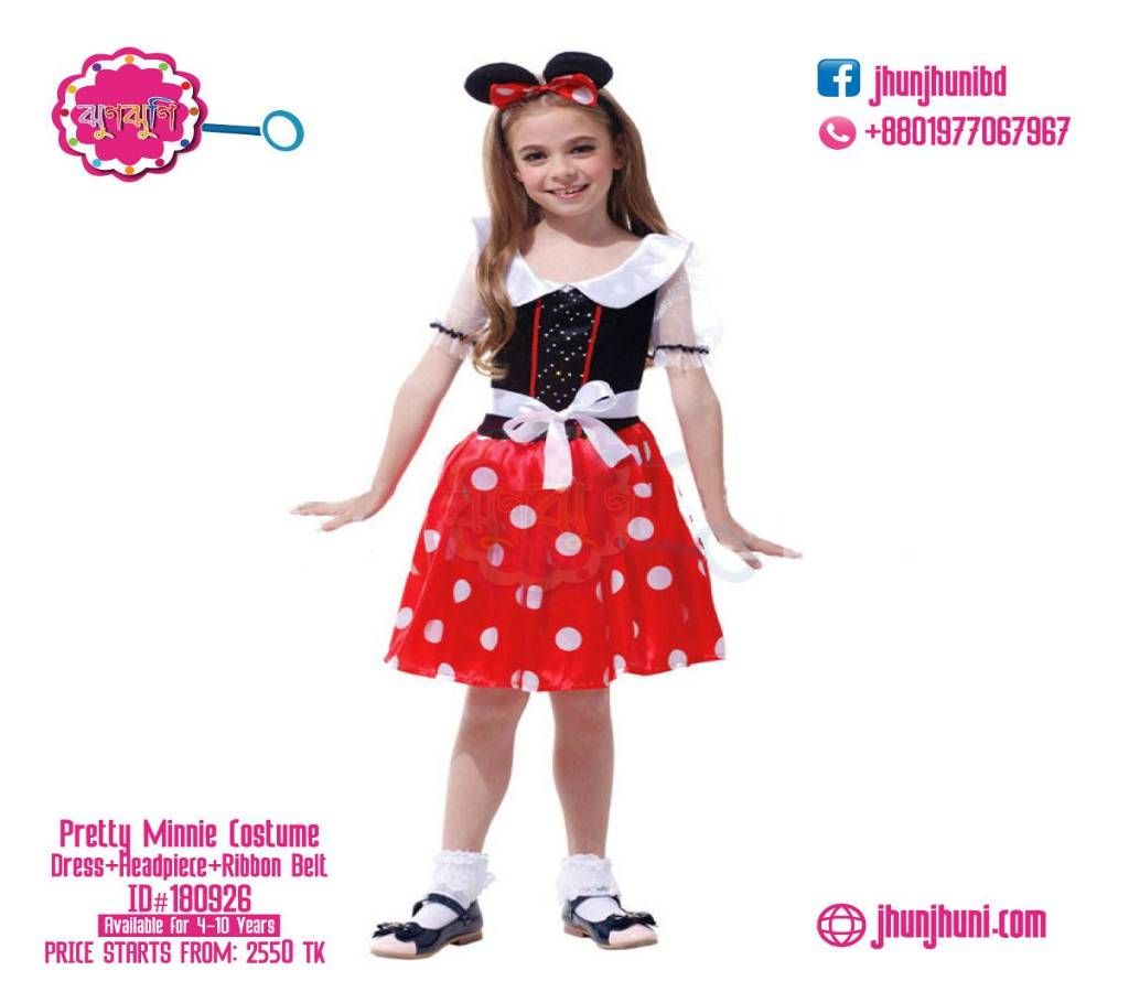 Preety Minnie Costume (Dress, Belt, Headpiece & Ribbon)