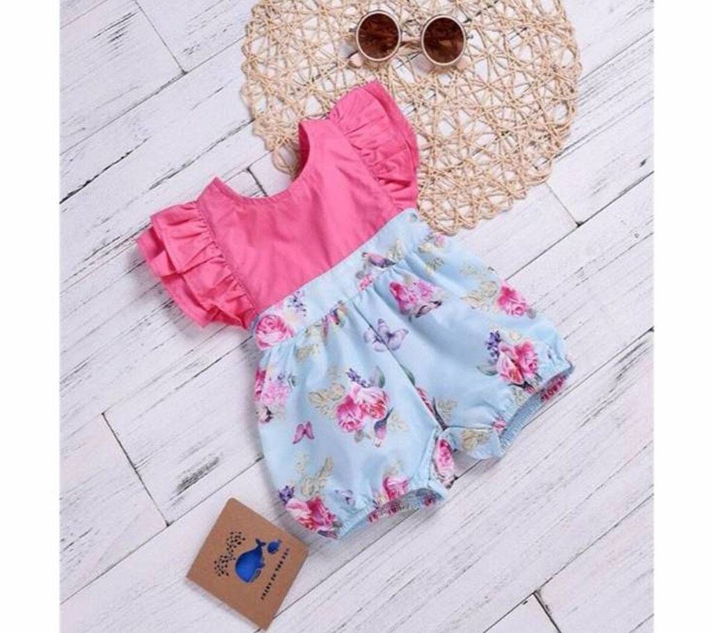 Cute Newborn Toddler Baby Girl Ruffle Floral Romper Jumpsuit Outfits