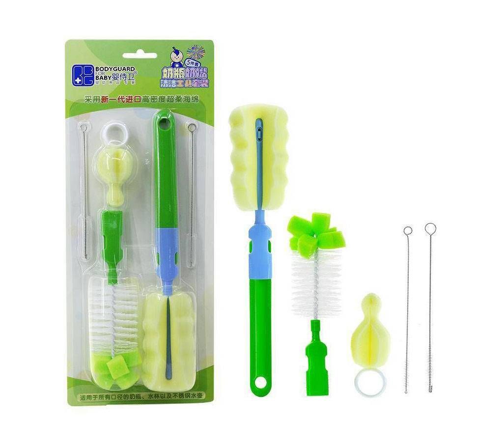 Baby Sponge Nylon Bottle Brush 5 pcs/set