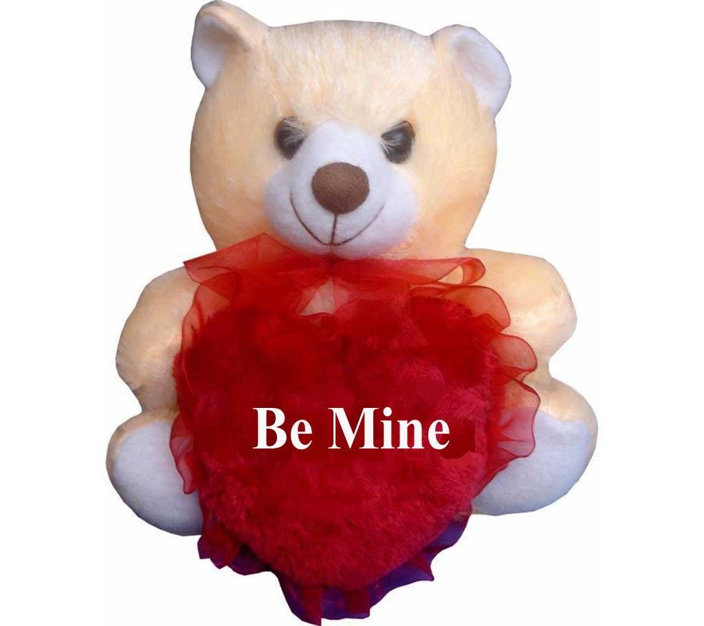 Teddy bear with the text "Be Mine"
