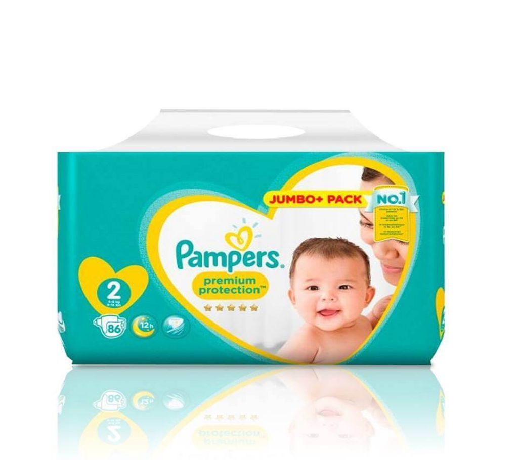 Pampers New Baby Size -02 (86 Jumbo Pack) 4-8 kg Diaper