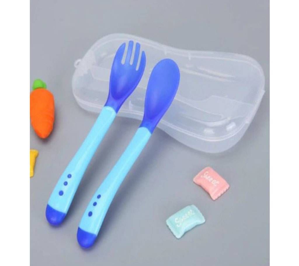 Silicon Fork & Spoon For Kids - With Case